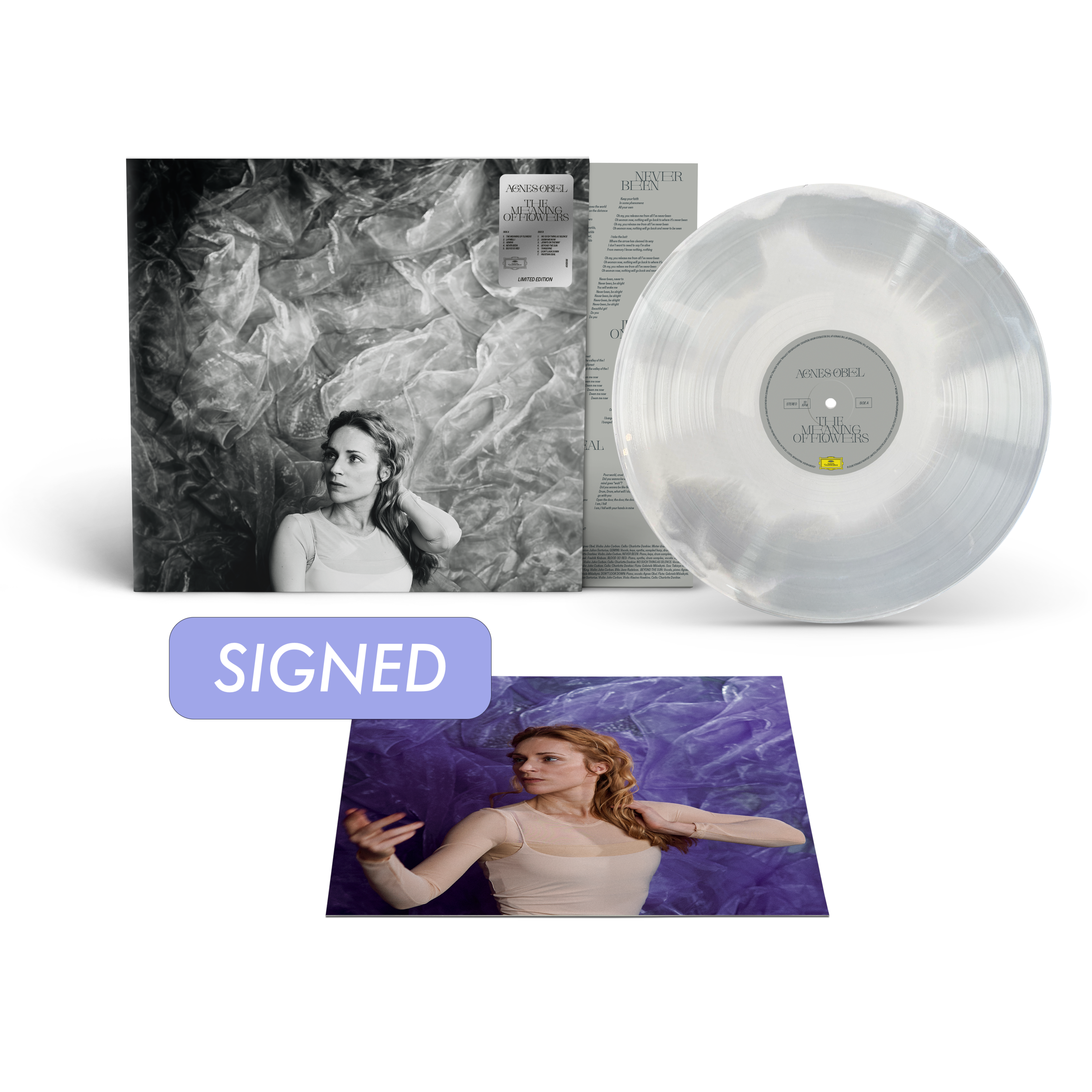 Agnes Obel: The Meaning of Flowers Smokey Silver LP + Signed Art Card