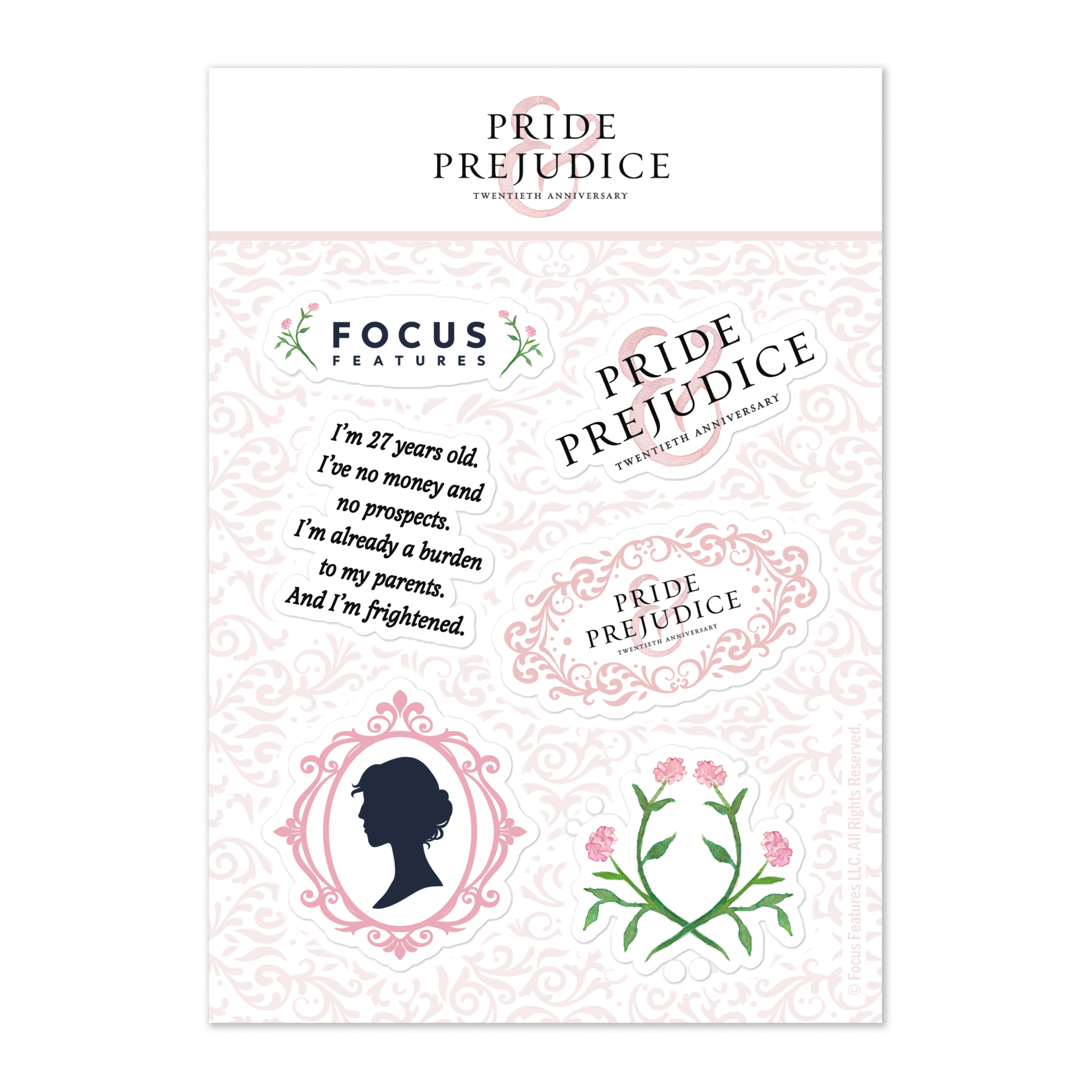 Pride and Prejudice 20th Anniversary Sticker Set